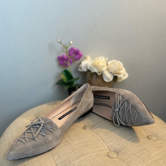 French Connection “Gesine” Suede Bow Tie Flats - Size 7.5 - Picture 10 of 12